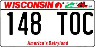 WI license plate 148TOC