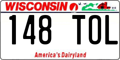 WI license plate 148TOL