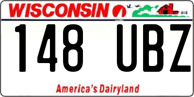 WI license plate 148UBZ