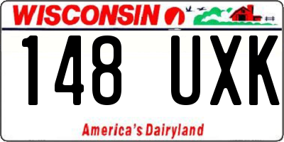 WI license plate 148UXK