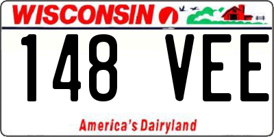 WI license plate 148VEE