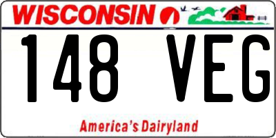 WI license plate 148VEG