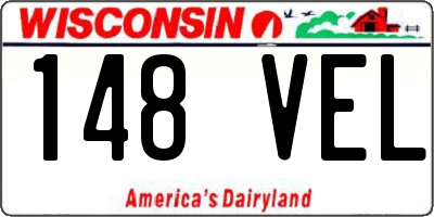WI license plate 148VEL