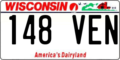 WI license plate 148VEN