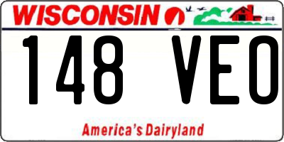 WI license plate 148VEO