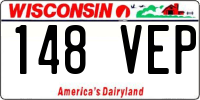 WI license plate 148VEP
