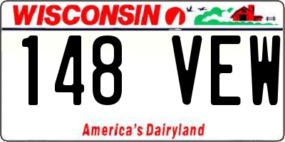 WI license plate 148VEW