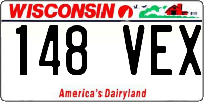 WI license plate 148VEX