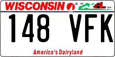 WI license plate 148VFK
