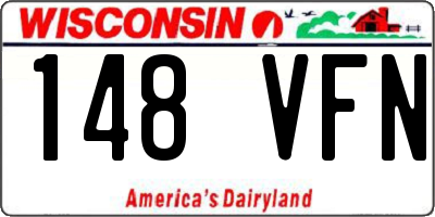 WI license plate 148VFN