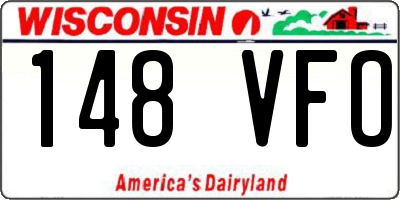 WI license plate 148VFO