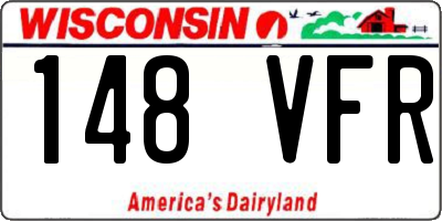 WI license plate 148VFR