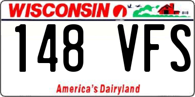 WI license plate 148VFS