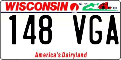 WI license plate 148VGA