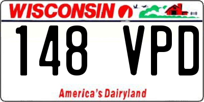 WI license plate 148VPD