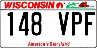 WI license plate 148VPF