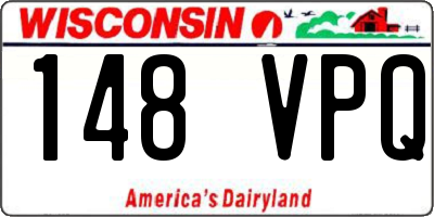 WI license plate 148VPQ