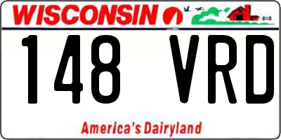 WI license plate 148VRD
