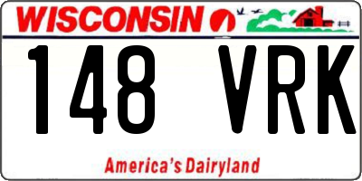 WI license plate 148VRK