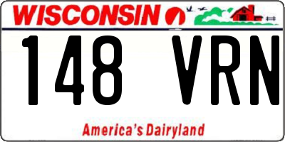 WI license plate 148VRN