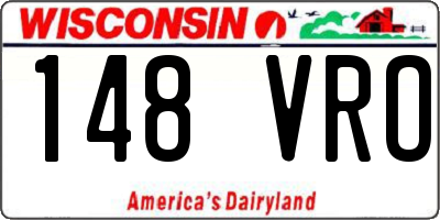 WI license plate 148VRO