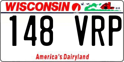 WI license plate 148VRP