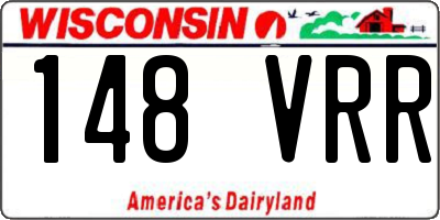 WI license plate 148VRR