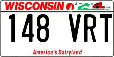 WI license plate 148VRT