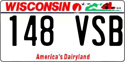 WI license plate 148VSB