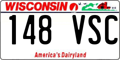 WI license plate 148VSC
