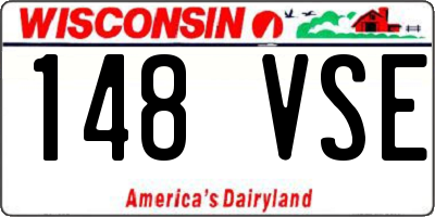 WI license plate 148VSE