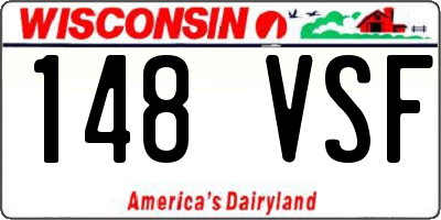WI license plate 148VSF
