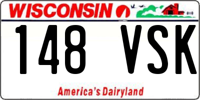 WI license plate 148VSK