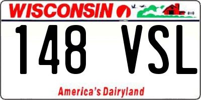 WI license plate 148VSL