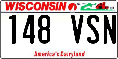WI license plate 148VSN