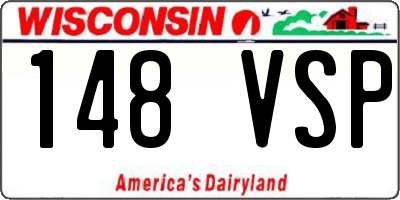 WI license plate 148VSP