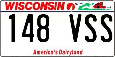 WI license plate 148VSS