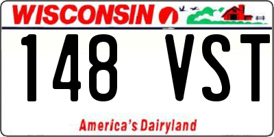WI license plate 148VST