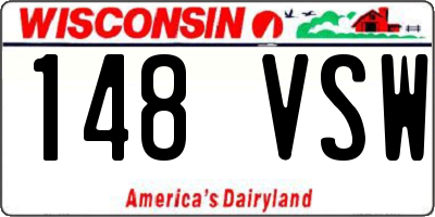 WI license plate 148VSW