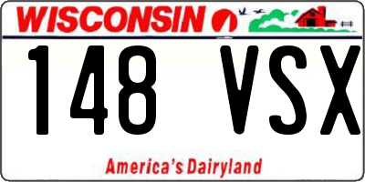 WI license plate 148VSX