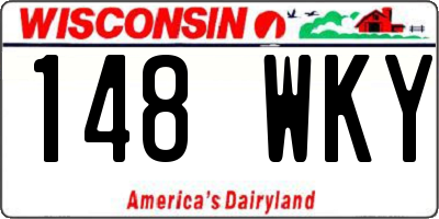 WI license plate 148WKY