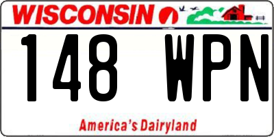 WI license plate 148WPN