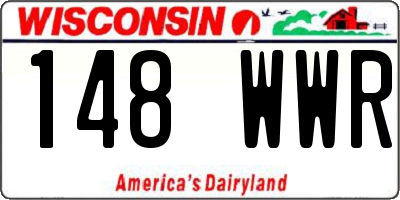 WI license plate 148WWR