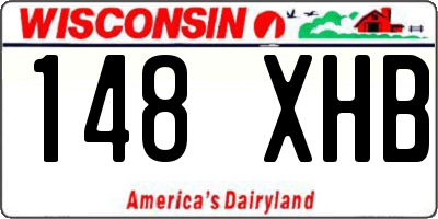 WI license plate 148XHB