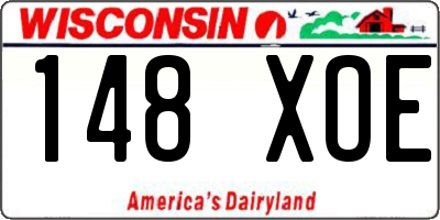WI license plate 148XOE