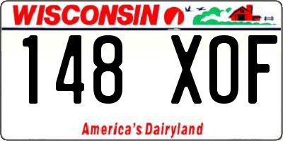 WI license plate 148XOF