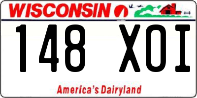 WI license plate 148XOI