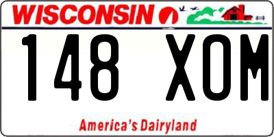 WI license plate 148XOM