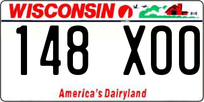 WI license plate 148XOO