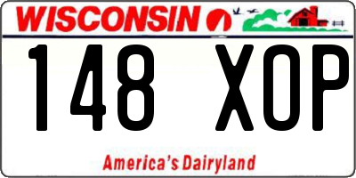 WI license plate 148XOP